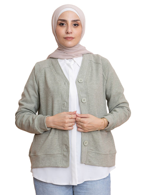 Mint RD-Button Sweater